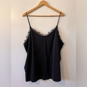 A new day black lace trim tank top size xl